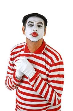 Mime looking at the camera Stock Photos