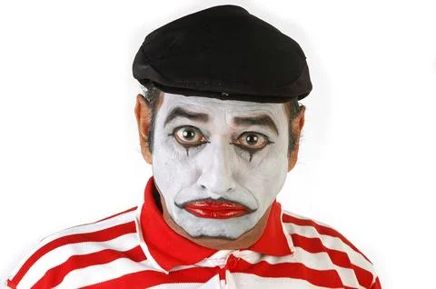 Mime looking at the camera Stock Photos