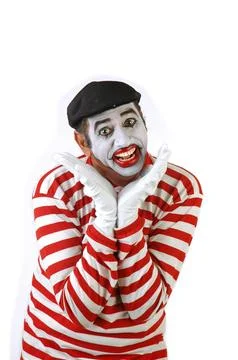 Mime looking at the camera Stock Photos