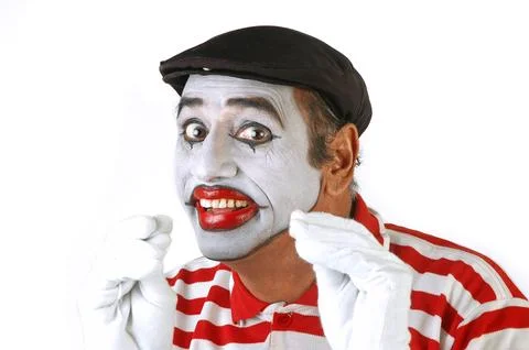 Mime looking at the camera Stock Photos