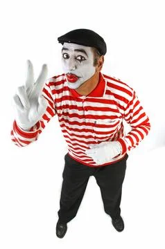 Mime looking at the camera Stock Photos