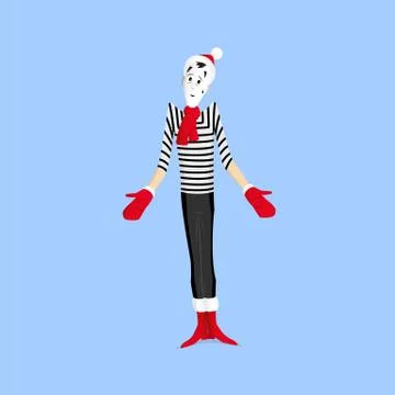 Mime performance Stock Illustration