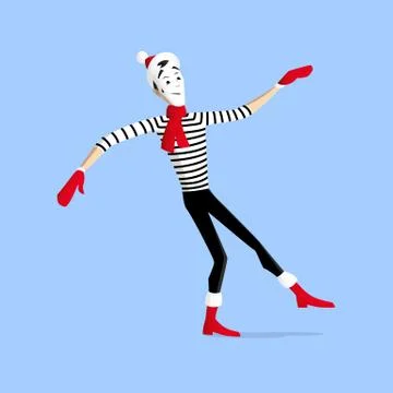 Mime performance Stock-Illustration