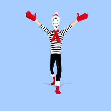 Mime performance - open arms Stock-Illustration
