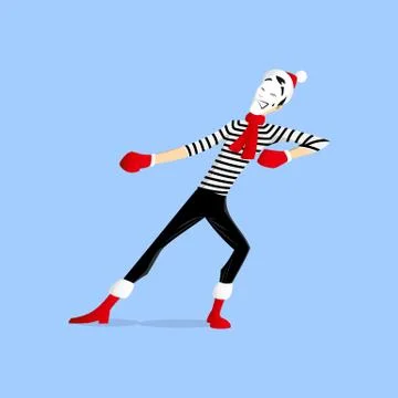 Mime performance pulling out Stock-Illustration
