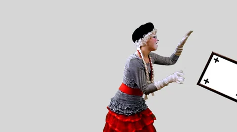 Mime with a sign 3 Stock Footage 37655810