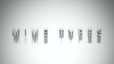 Mime types 3D title animation with shadows on a white background 스톡 동영상 297129206