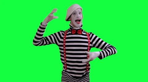The mime uses an invisible camera Stock Footage 45395371