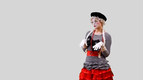 Mime Works at the Computer Stock Footage 36816121