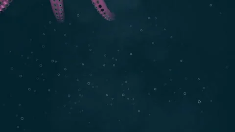 Mimic octopus swimming gracefully in deep ocean water Stock Footage 340494373