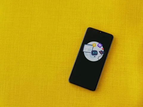 Mimo - Learning coding app launch screen with logo on the display of a black  Stock Photos