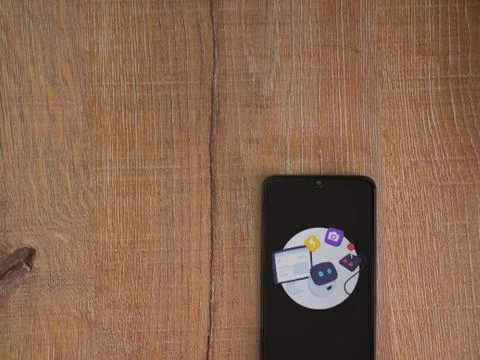 Mimo - Learning coding app launch screen with logo on the display of a black  Stock Photos