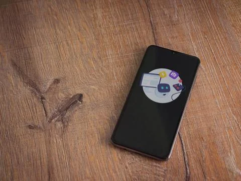 Mimo - Learning coding app launch screen with logo on the display of a black  Stock Photos