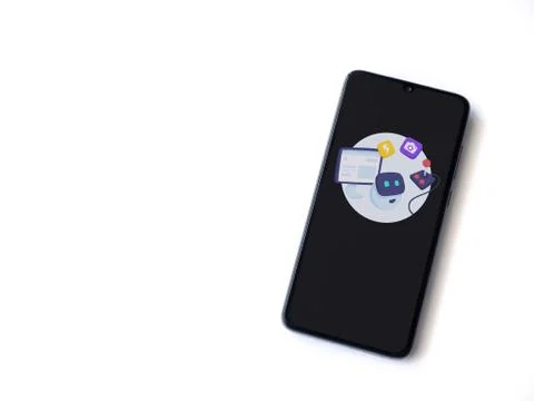 Mimo - Learning coding app launch screen with logo on the display of a black  Stock Photos