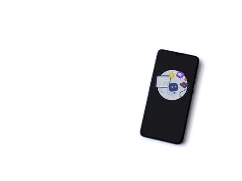 Mimo - Learning coding app launch screen with logo on the display of a black  Stock Photos