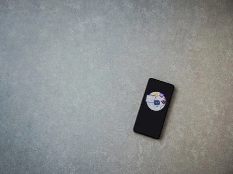 Mimo - Learning coding app launch screen with logo on the display of a black  Stock Photos