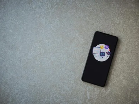 Mimo - Learning coding app launch screen with logo on the display of a black  Stock Photos