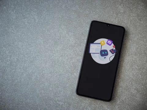 Mimo - Learning coding app launch screen with logo on the display of a black  Stock Photos