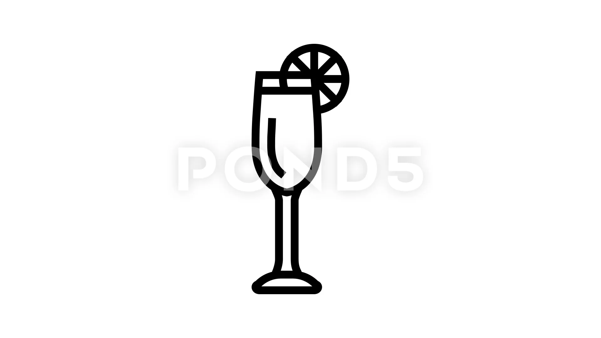 Mimosa cocktail in champagne glass isolated on white background