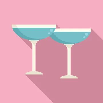 Mimosa cocktail icon flat vector. Drink toast Stock Illustration