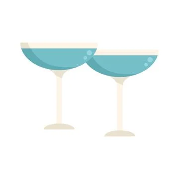 Mimosa cocktail icon flat vector. Drink toast Stock Illustration