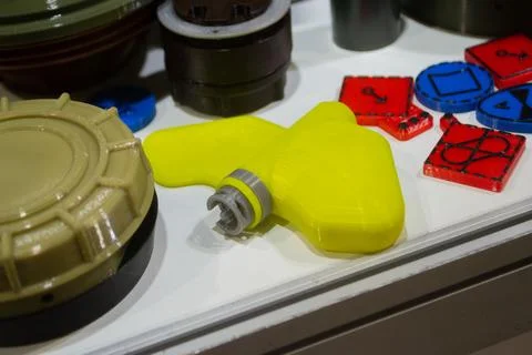 Mina Petal printed 3D printer Anti-personnel explosive mine created 3D printer Stock Photos