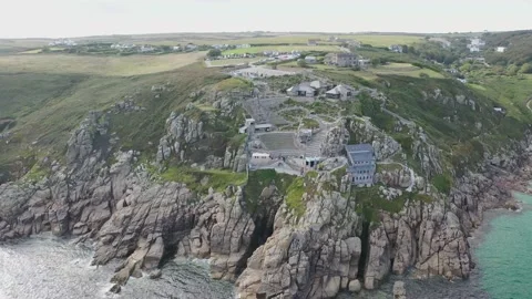 Minack Theatre Cornwall drone 4K Stock Footage 163532954