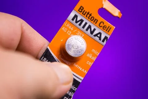 Minamoto button cell battery lr44 ag13 micro alkaline battery Stock Photos