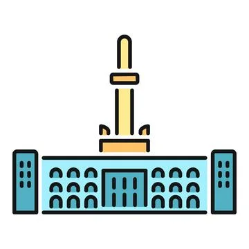 Minar e pakistan monument flat line icon Stock Illustration