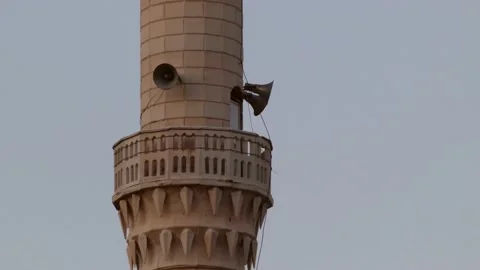 Minaret and installed over large speakers, Stock Footage 134016111