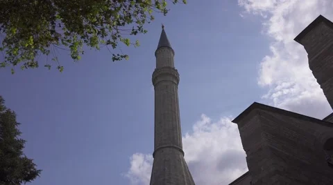 Minaret. The Blue Mosque in Istanbul city. Turkey in 4K Stock Footage