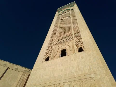 Minaret of Mosque Hassan 2 Casablanca Stock Photos