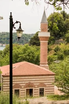 Minaret of a Mosques in view Stock Photos