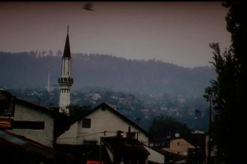 Minaret in Sarajevo Stock Footage 110832