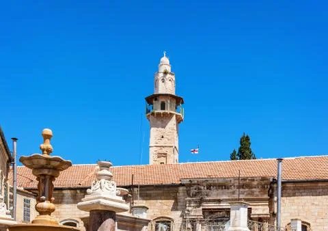 Minaret with a survey platform Stock Photos