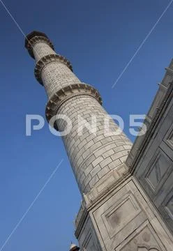Minaret of Taj Mahal, UNESCO World Heritage Site, Agra, Uttar Pradesh, India Stock Photos