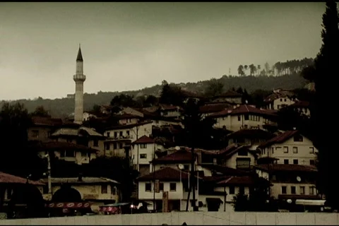 Minarets on a hillside in Sarajevo Stock-Footage 110892