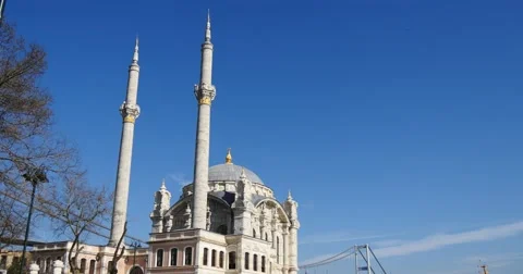 Minarets of Ortakoy Mosque 4K 스톡 동영상 49097477
