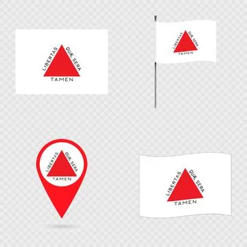 Minas Gerais Flag Set, State of Brazil. Illustrazione stock