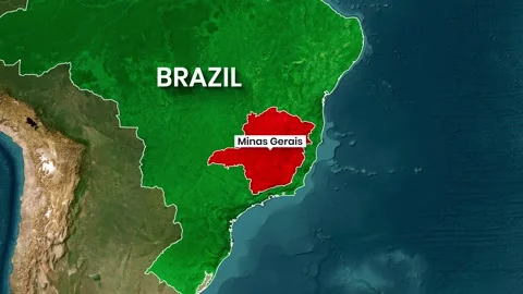 Minas Gerais State Highlighted on Brazil Country Map Animation Stock Footage 340552019