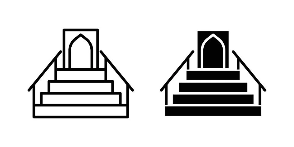 Minbar icon set. Vector EPS 10 Stock Illustration