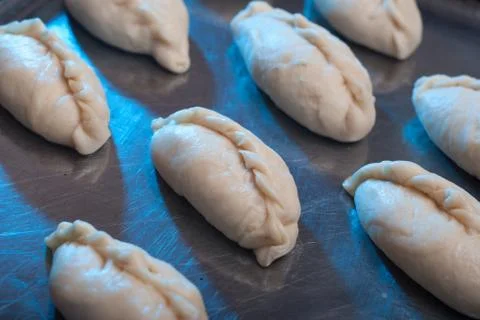 Mince pie on baking sheet Foto stock
