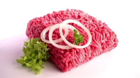 Minced Beef with Onions turn around animation - Ground Meat Turn around Stock Footage 218254832