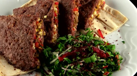 Minced grilled meat stuffed with cheese, loop Video stock 61709209