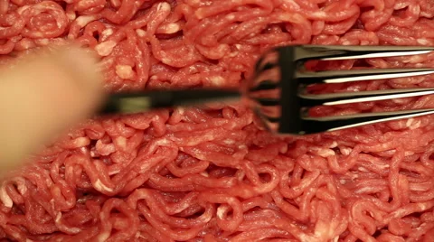 Minced meat and fork Stock Footage 41753989
