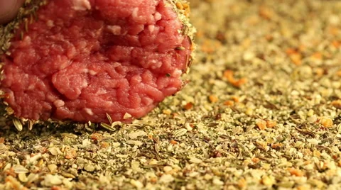 Minced meat and spices Stock Footage 41754904