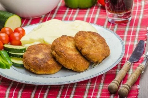 Minced meat in breadcrumbs Foto stock