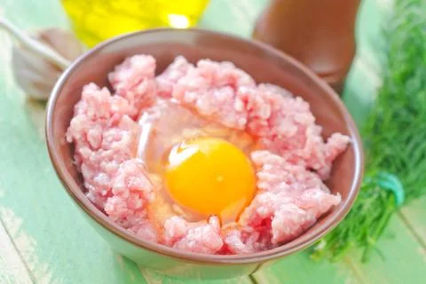 Minced meat with egg Stock Photos