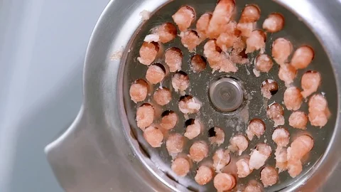 Minced meat on an electric grinder Stock-Footage 72276239
