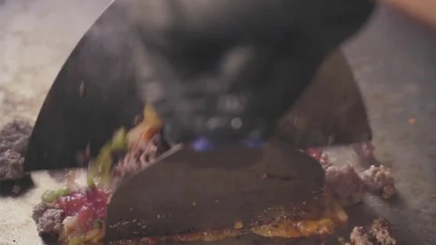 Minced meat frying on pan. Stock Footage 78089150